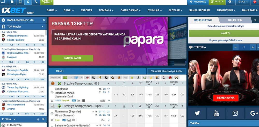 1xbet avantajları